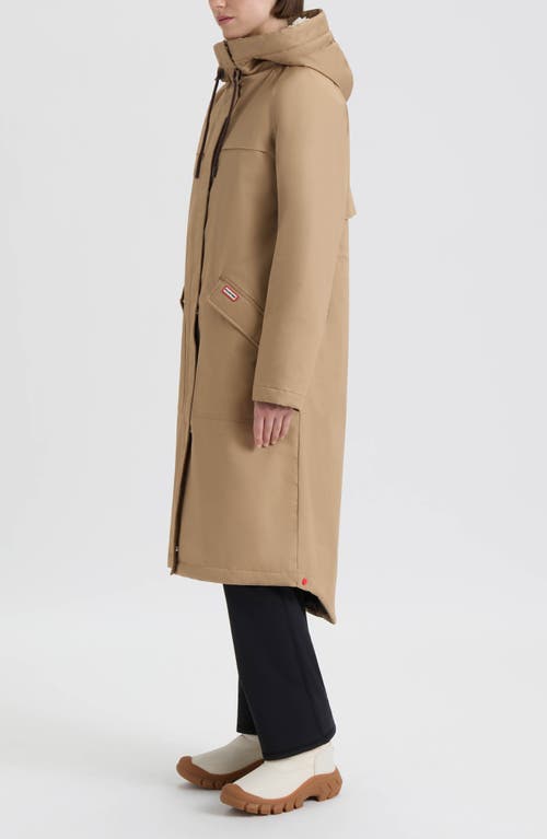 Hunter Jane Hooded Water Repellent Coat In Brown