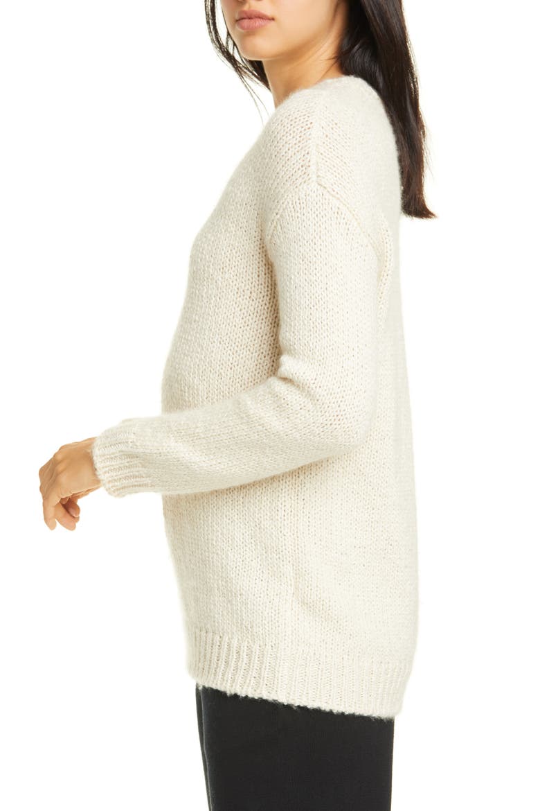 Wool Blend Crewneck Box Top Sweater, Alternate, color, SOFT WHITE