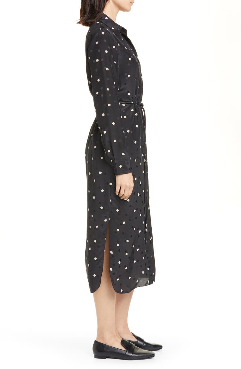 Theory Belted Silk Shirtdress, Alternate, color, 