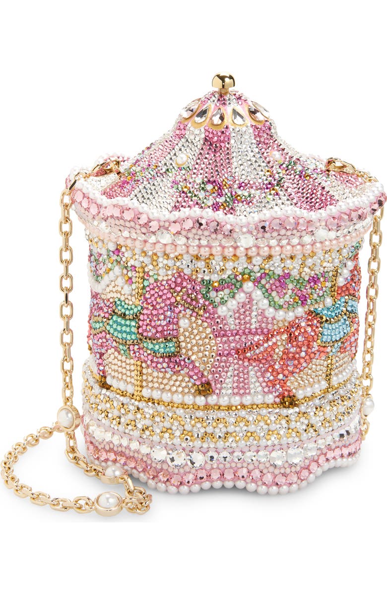 JUDITH LEIBER COUTURE Carousel Crystal Embellished Clutch, Main, color,
