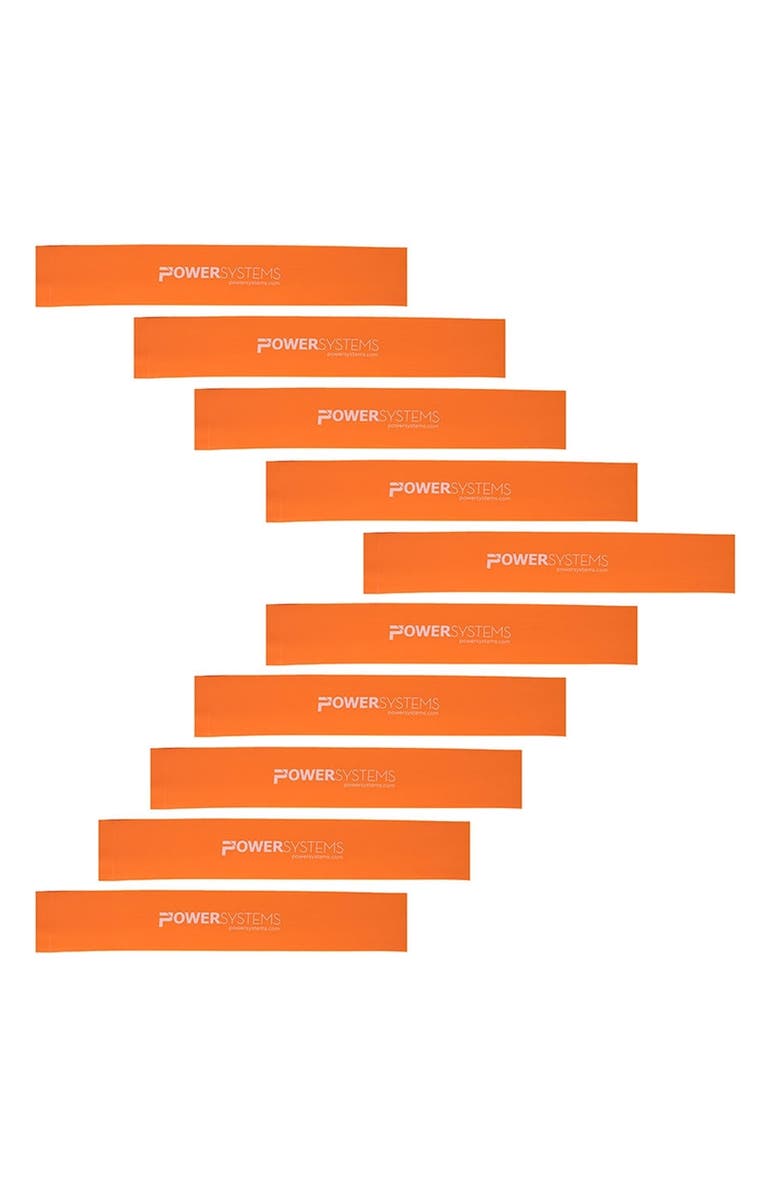 Power system 10-Pack 12" Versa Loop Resistance Bands- Extra Light, Main, color, Orange