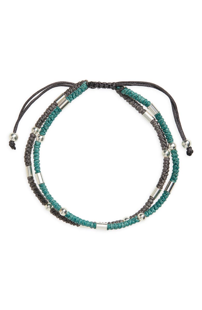 Caputo & Co. Set of 2 Men's Balinese Beaded Braided Cord Bracelets, Main, color, Grey Combo