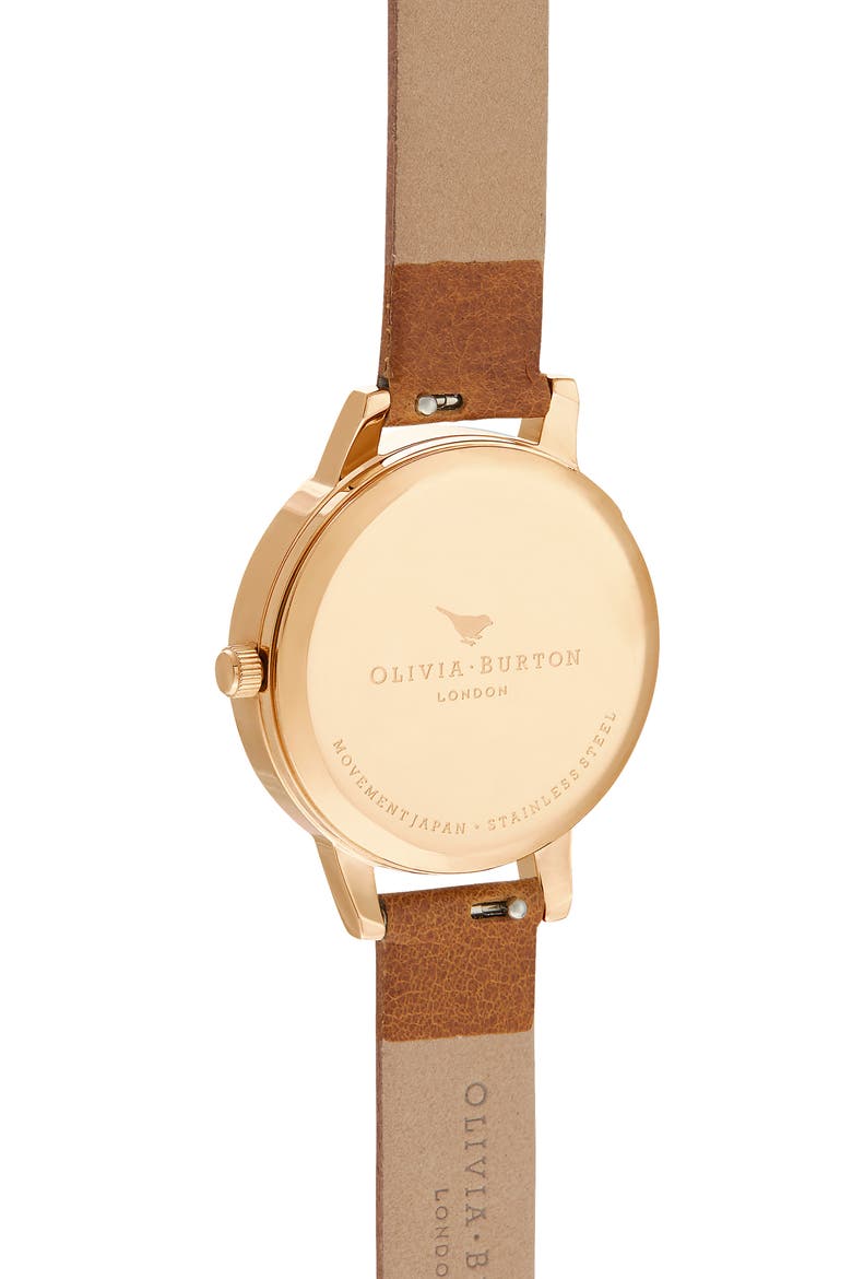 Woven Dial Leather Strap Watch, 30mm, Alternate, color, HONEY TAN/ GOLD