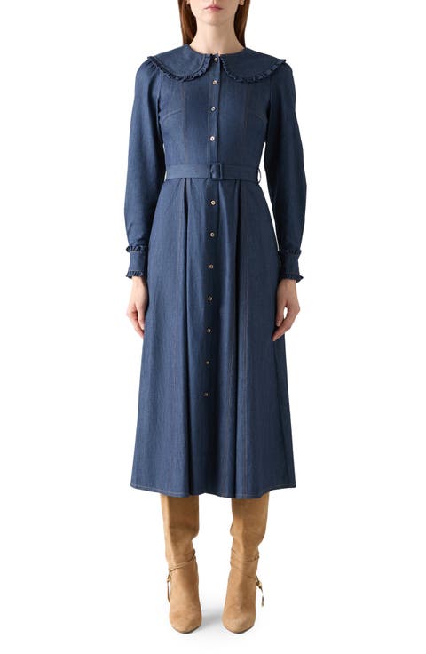 Pippa Long Sleeve Frill Shirtdress