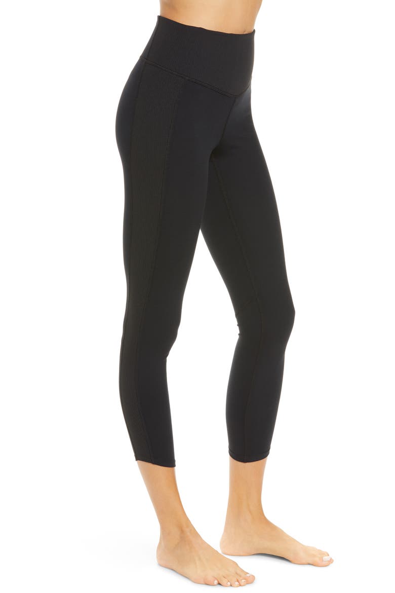 Zella Studio Lite High Waist Rib Mix 7/8 Leggings (Women) | Nordstromrack