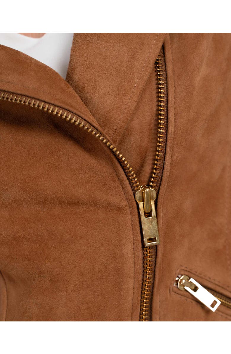 Kettlewell Hudson Suede Biker Jacket, Alternate, color, Camel