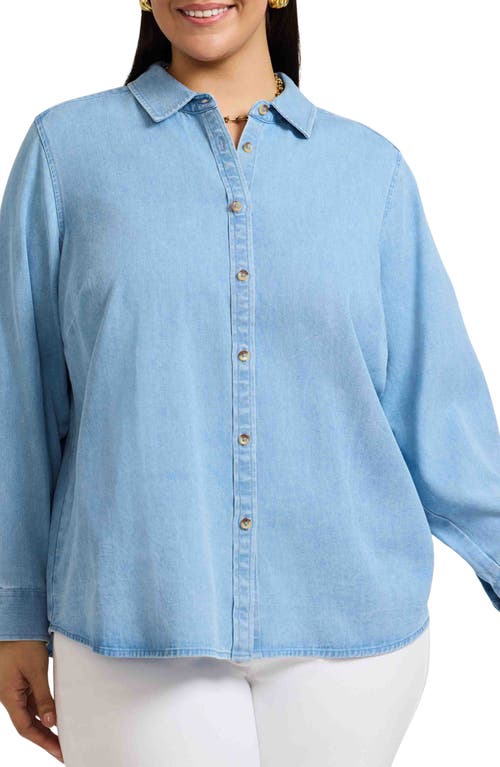 Foxcroft Hampton Denim Shirt In Blue