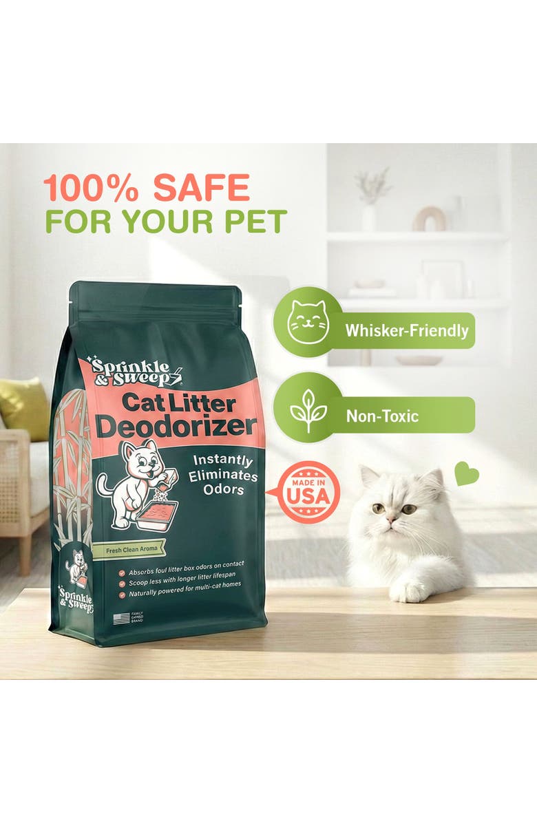 Sprinkle & Sweep Litter Box Deodorizer 4 Pack, 8oz Bags, Alternate, color, Green