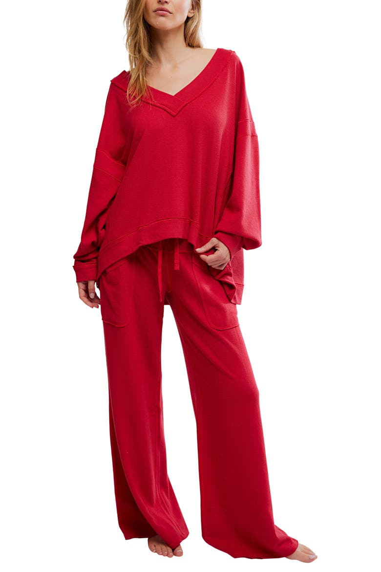 Intimately FP Staycation Pullover, Alternate, color, DEEP CHERRY