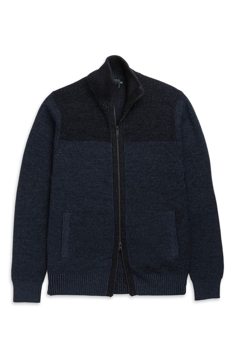 Rodd & Gunn Newall Merino Wool Zip Cardigan, Alternate, color, Eclipse