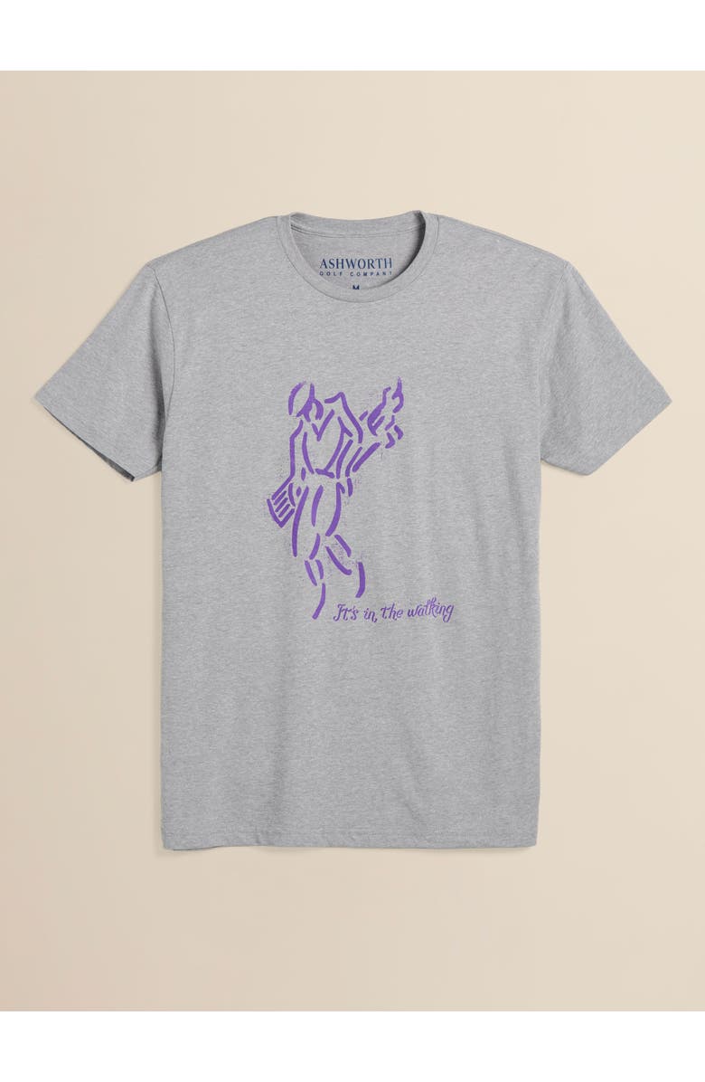 ASHWORTH GOLF Golfman Walking Tee, Main, color, Dark Heather Grey/Purple