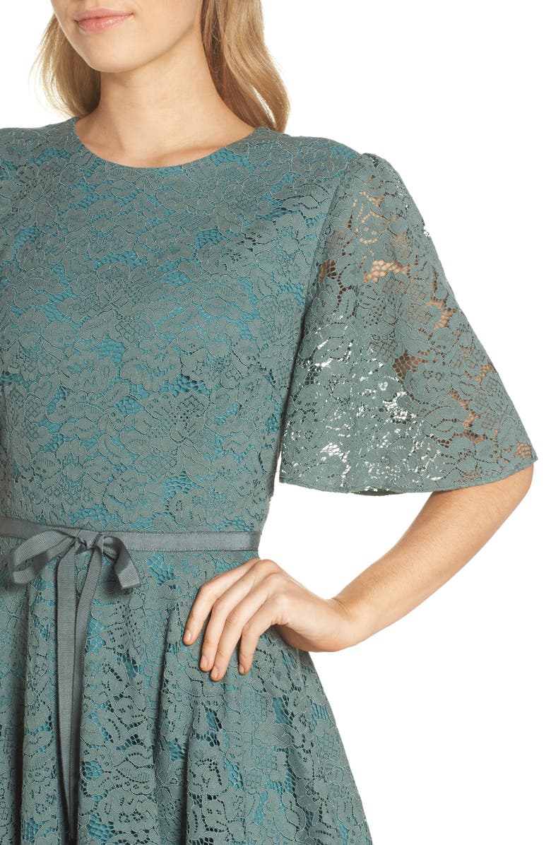 Gal Meets Glam Collection Harper Lace Fit & Flare Dress, Alternate, color, 