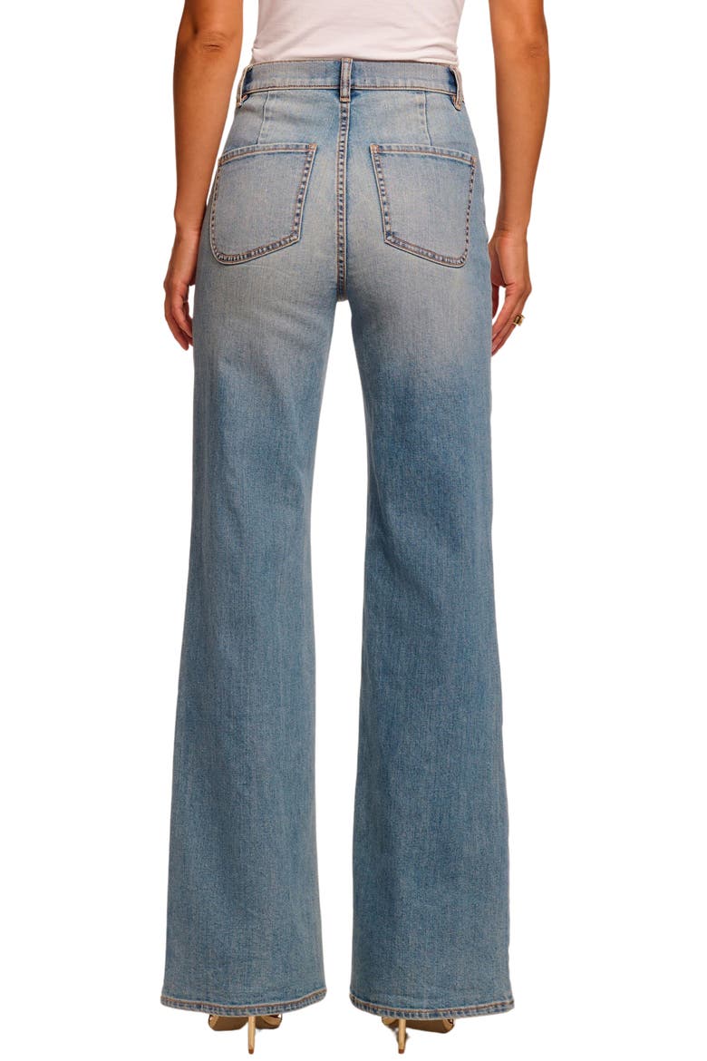 Heidi Patch Pocket High Waist Wide Leg Jeans, Alternate, color, LIGHT WASH