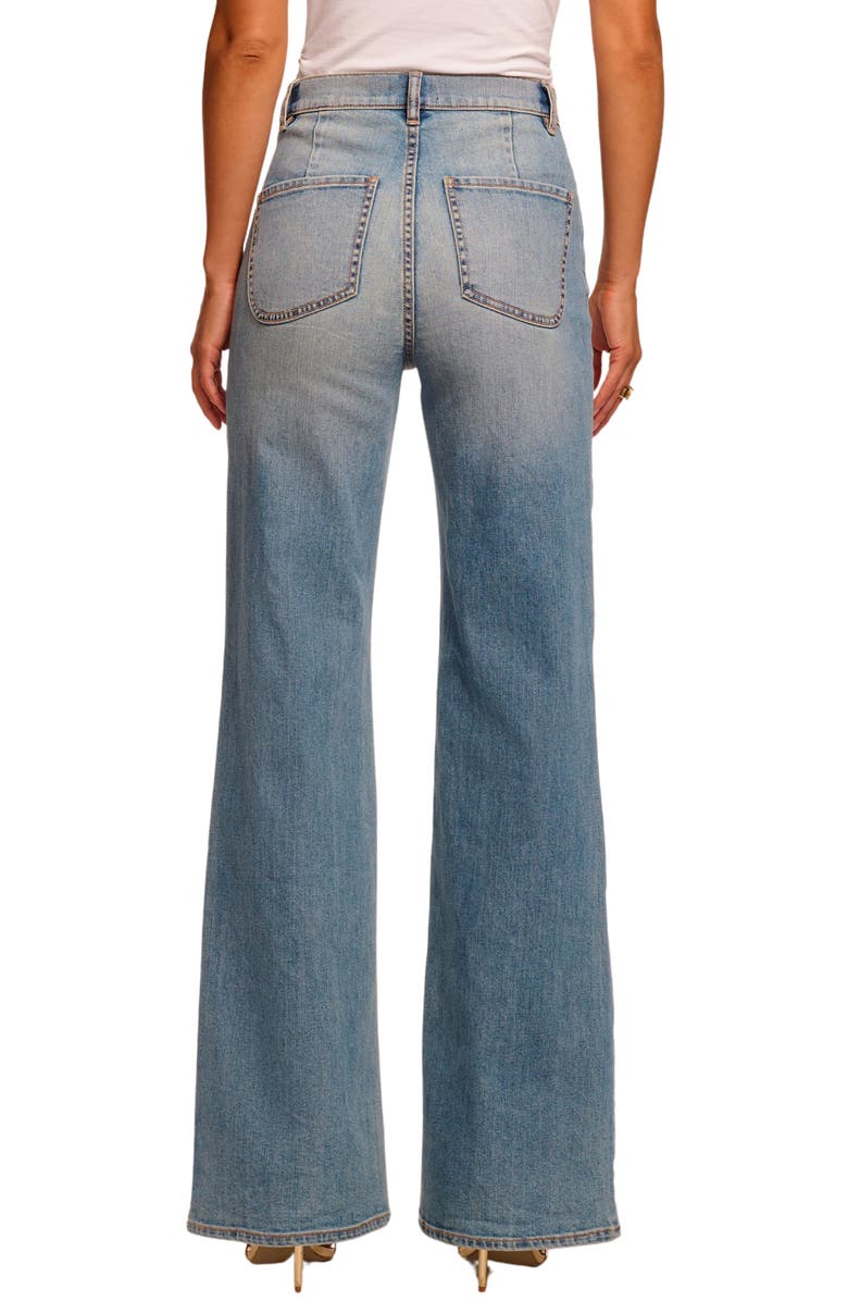 Ramy Brook Heidi Patch Pocket High Waist Wide Leg Jeans, Alternate, color, Light Wash