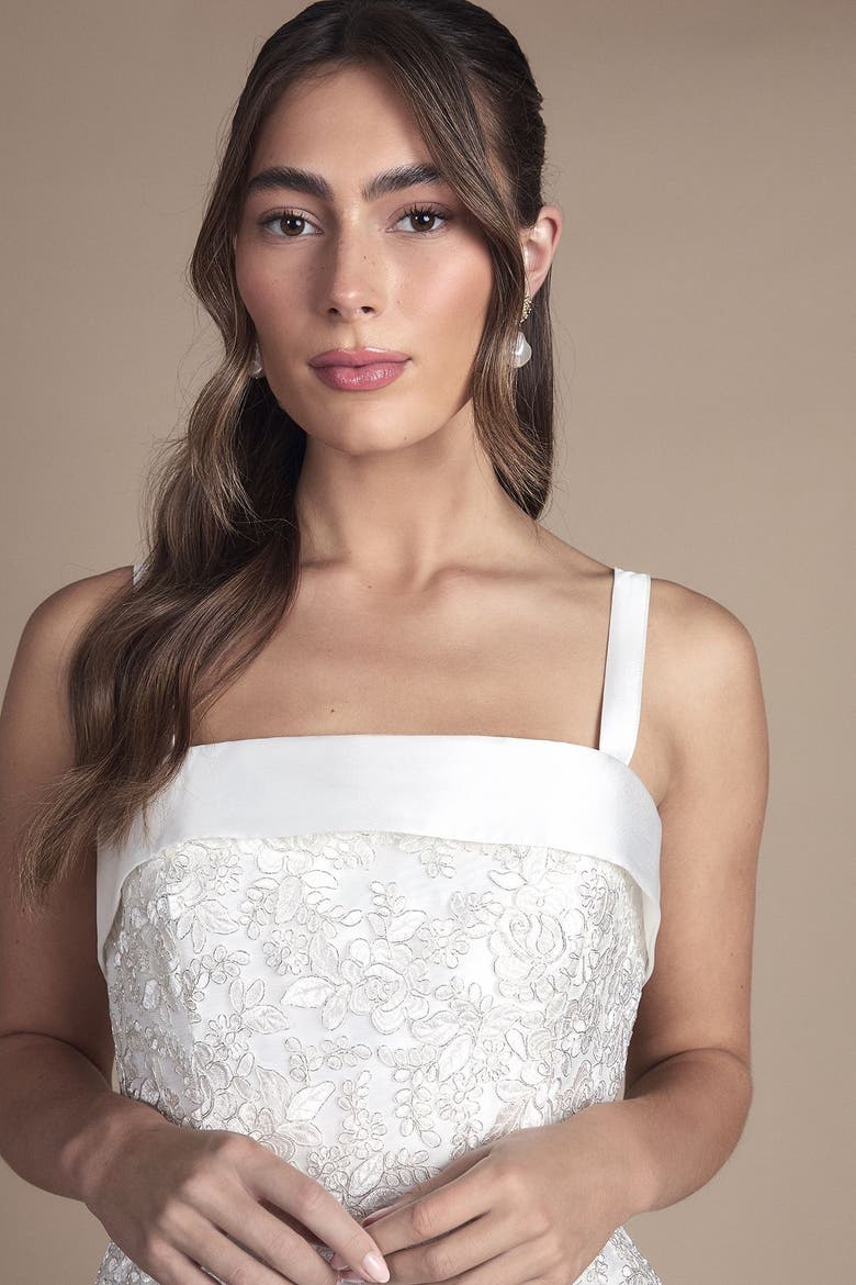 Ornate Lace Maxi Wedding Dress, Alternate, color, Ivory