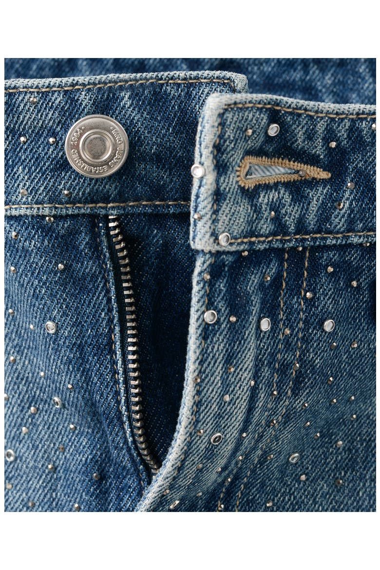 Rhinestone Denim Miniskirt, Alternate, color, MEDIUM BLUE