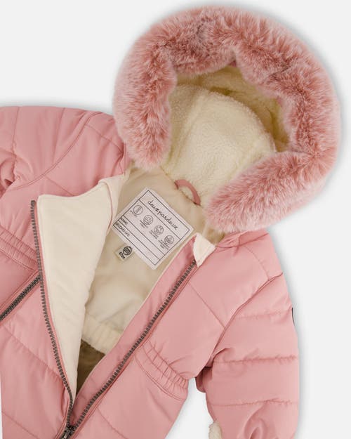 Deux Par Deux One-piece Layette Snowsuit Designed For Car Seat In Pink