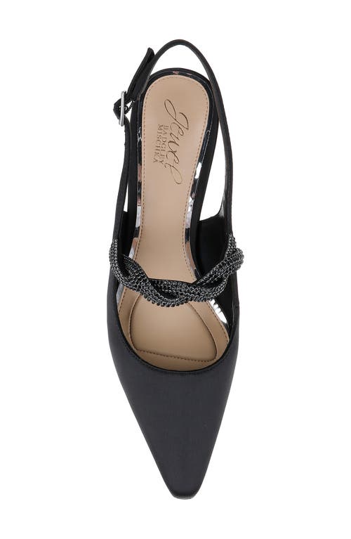 Jewel Badgley Mischka Women's Tierney Slingback Pumps In Black Satin