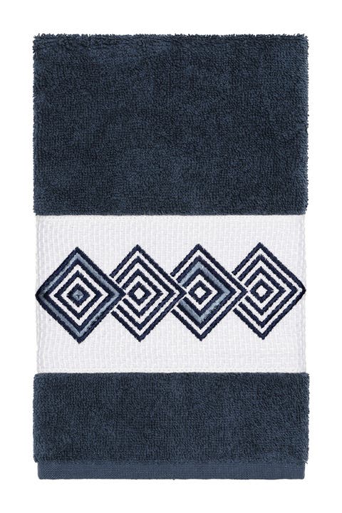 Noah Embellished Hand Towel - Midnight Blue