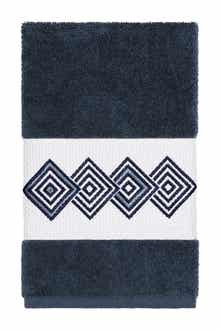 Linum Home Textiles Noah Embellished Hand Towel - Midnight Blue