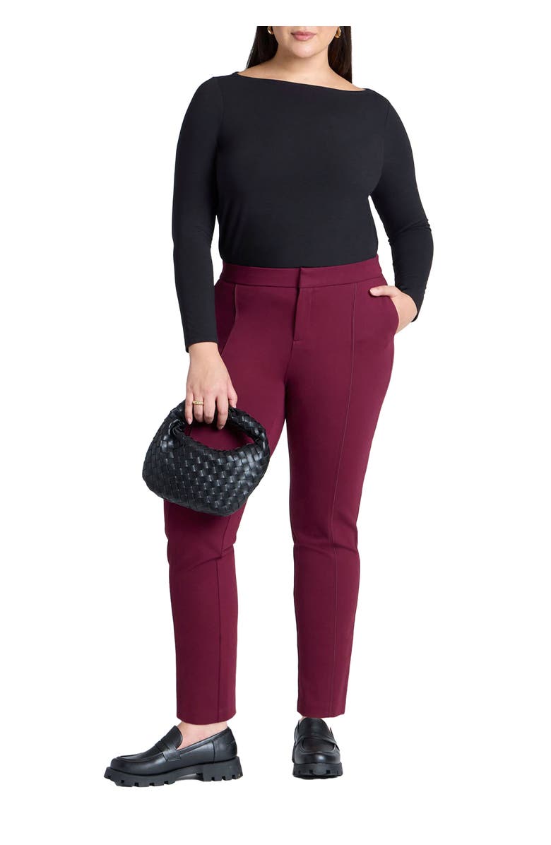 ELOQUII The Ultimate Stretch Slim Leg Pant, Main, color, Black