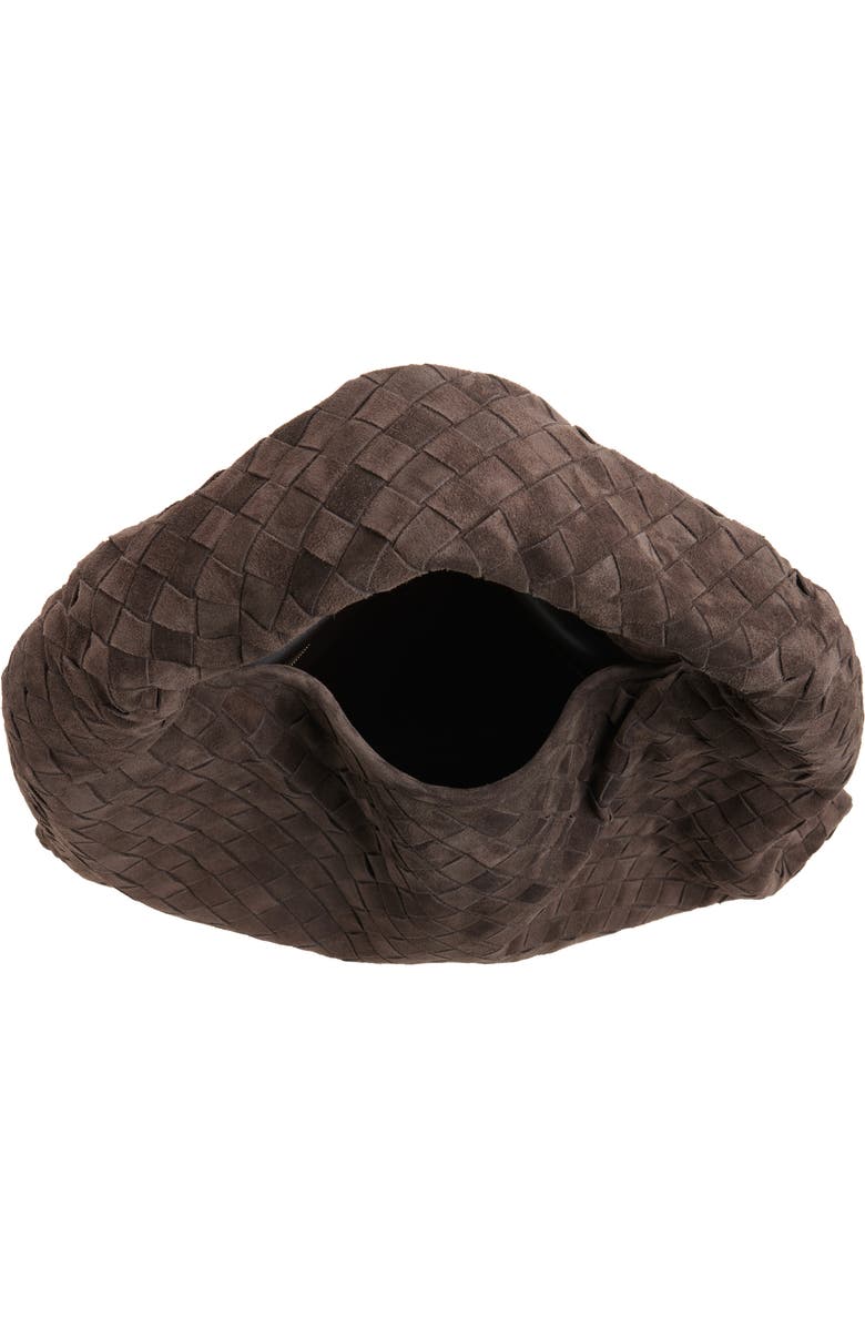 Bottega Veneta Large Hop Intrecciato Suede Hobo Bag, Alternate, color, 2190 Fondant-M Brass