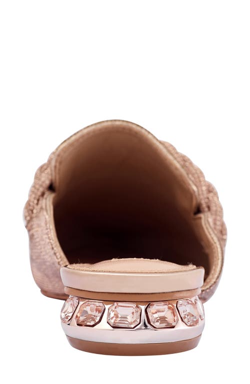Lady Couture Micro Rhinestone Loafer Mule In Rose Gold