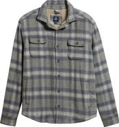 johnnie-O Hassler Fleece Lined Plaid Wool Blend Flannel Shirt Jacket