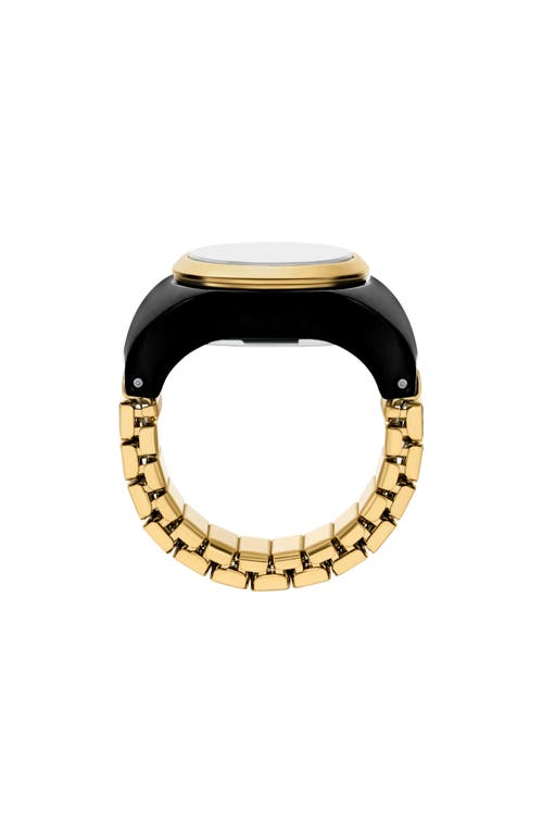 Fossil Ring Watch, 15mm In Black/gold