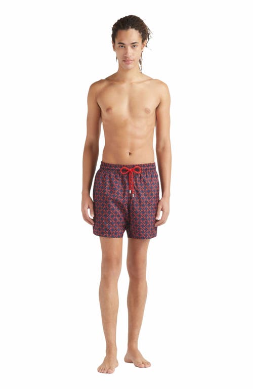 Vilebrequin Homard Pixel Ultra-light And Packable Swim Shorts In Bleu Marine