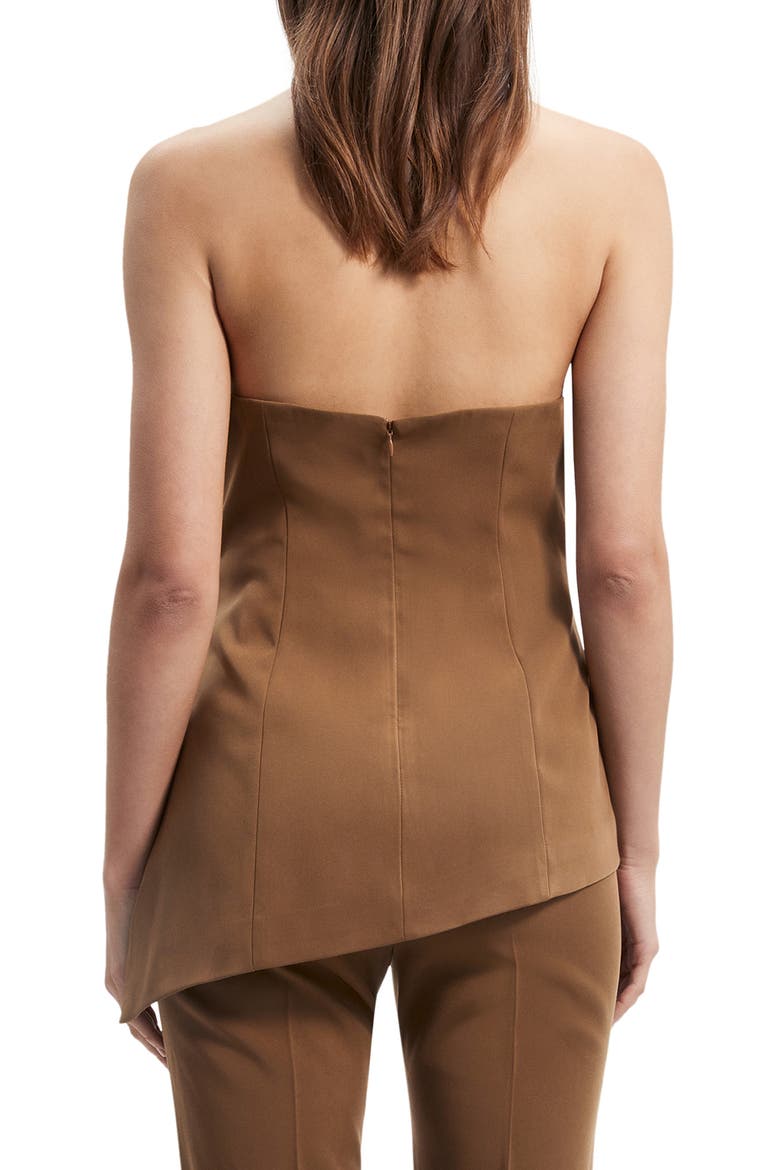 Cosmos Asymmetric Strapless Top, Alternate, color, CHOCOLATE