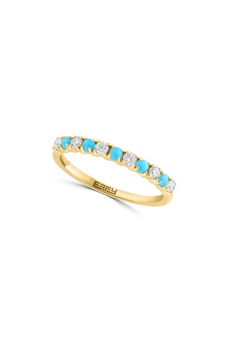 Turquoise & Diamond Ring - 0.18ct., Main, color, YELLOW GOLD/ BLUE