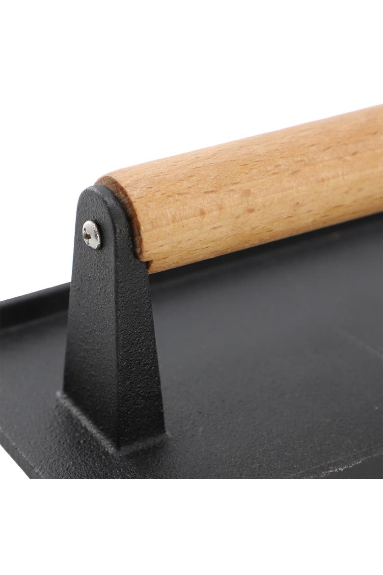 8 x 4 Inch Rectangle Heavy Duty Cast Iron Grill Press, Alternate, color, Black