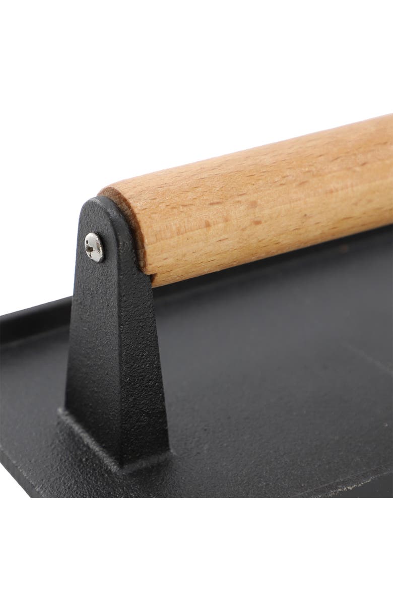 Megachef 8 x 4 Inch Rectangle Heavy Duty Cast Iron Grill Press, Alternate, color, Black