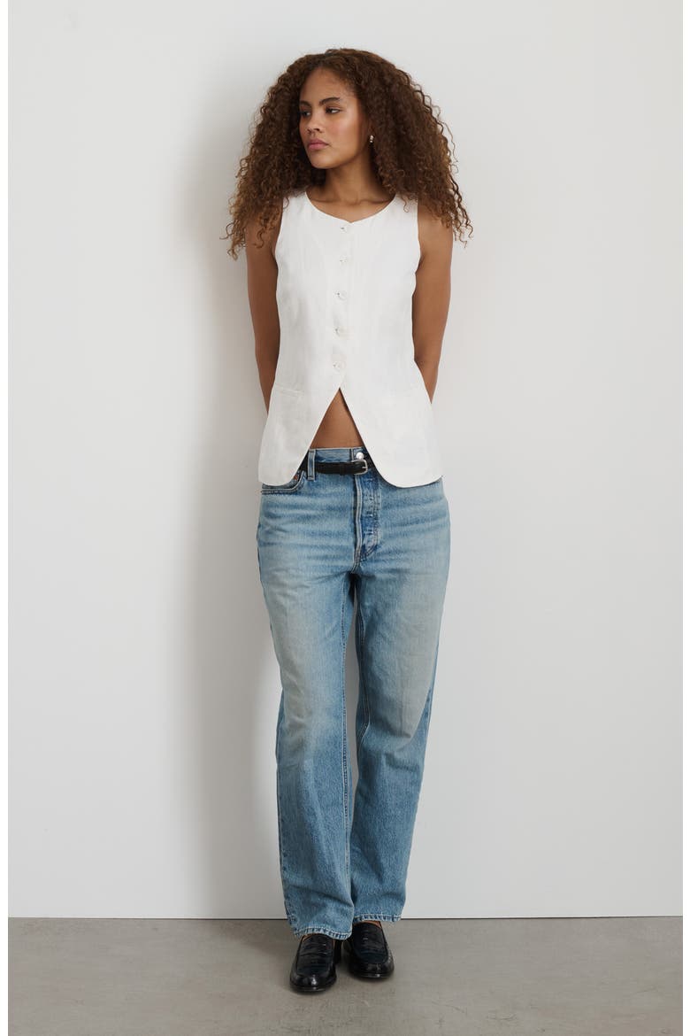 Liv Linen Vest, Alternate, color, OFF WHITE