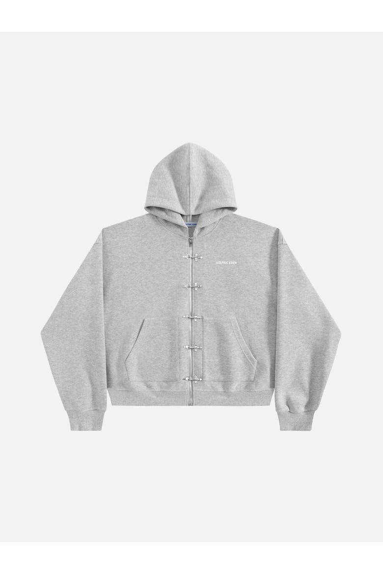 Boxy Metal Toggle-zip Up Hoodie, Main, color, Grey