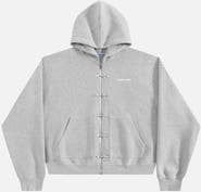 AELFRIC EDEN Boxy Metal Toggle-zip Up Hoodie