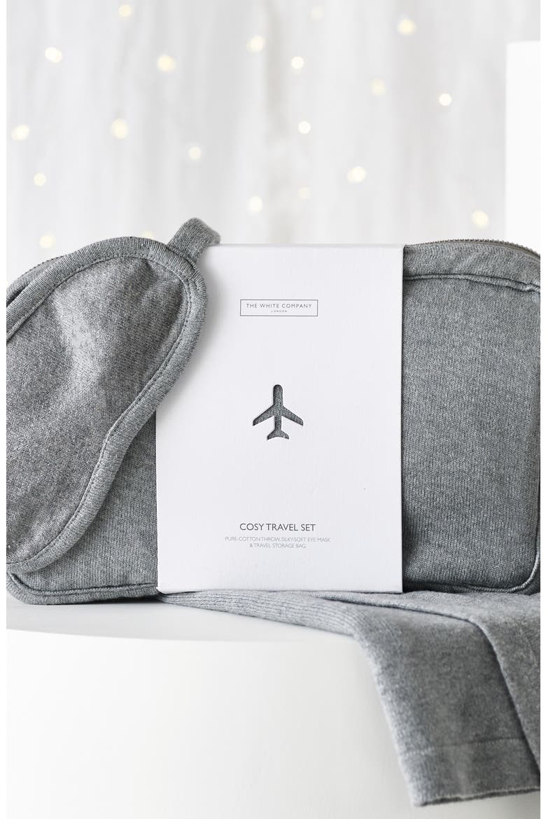 Cozy Travel Throw Blanket, Eye Mask & Bag Set, Alternate, color, GREY