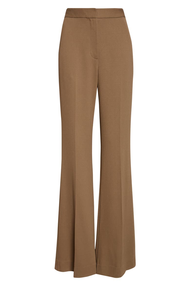 Stretch Crepe Flare Leg Pants, Alternate, color, TRUFFLE