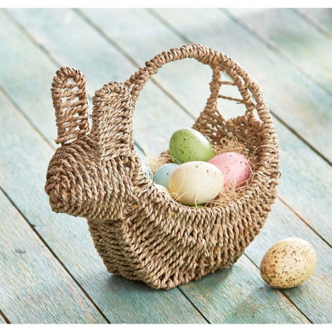 Seagrass Easter Bunny Shaped Basket for Tabletop Decor