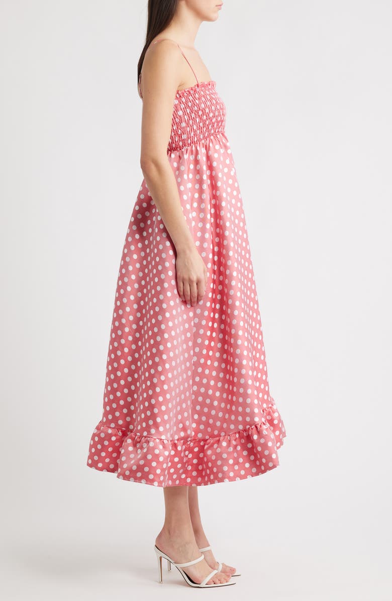 Sister Jane Campion Smocked Sleeveless Midi Dress, Alternate, color, Red