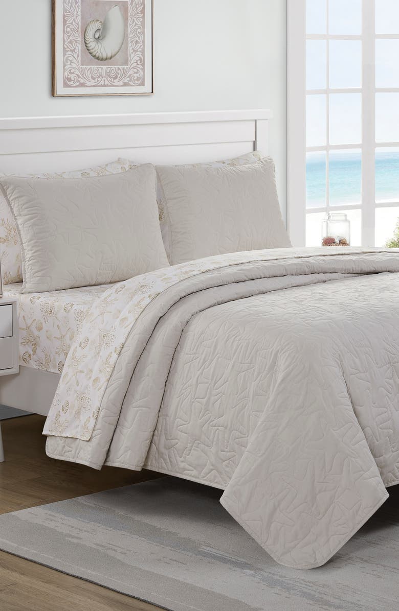 VCNY HOME Seaside Collection Sea Stars Sand Bed-in-a-Bag Quilt Set ...