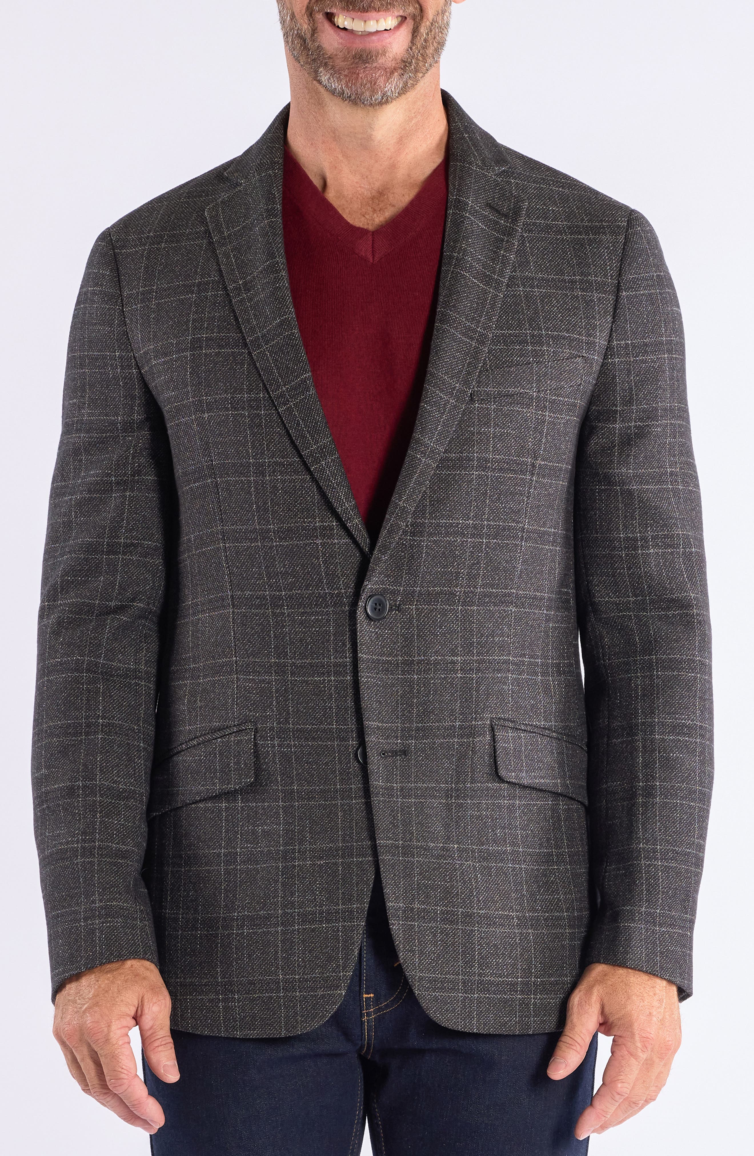SAVILE ROW CO Windowpane Knit Sport Coat