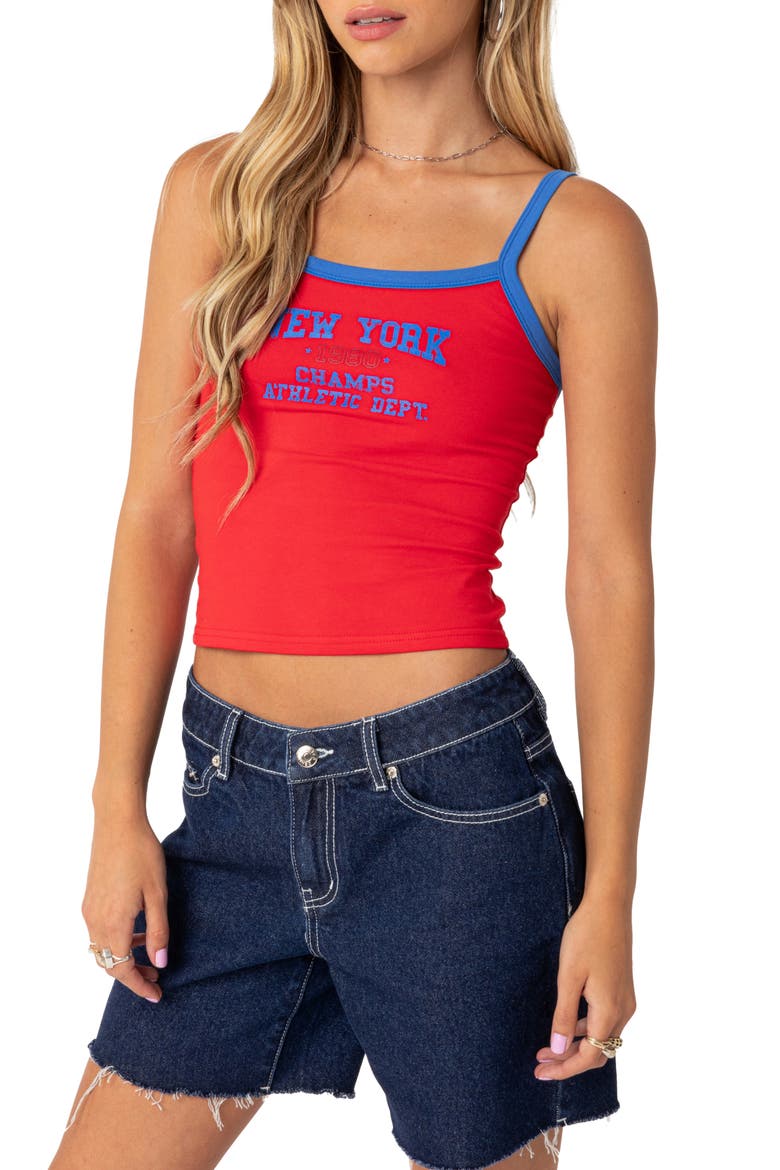 New York Crop Tank, Alternate, color, RED