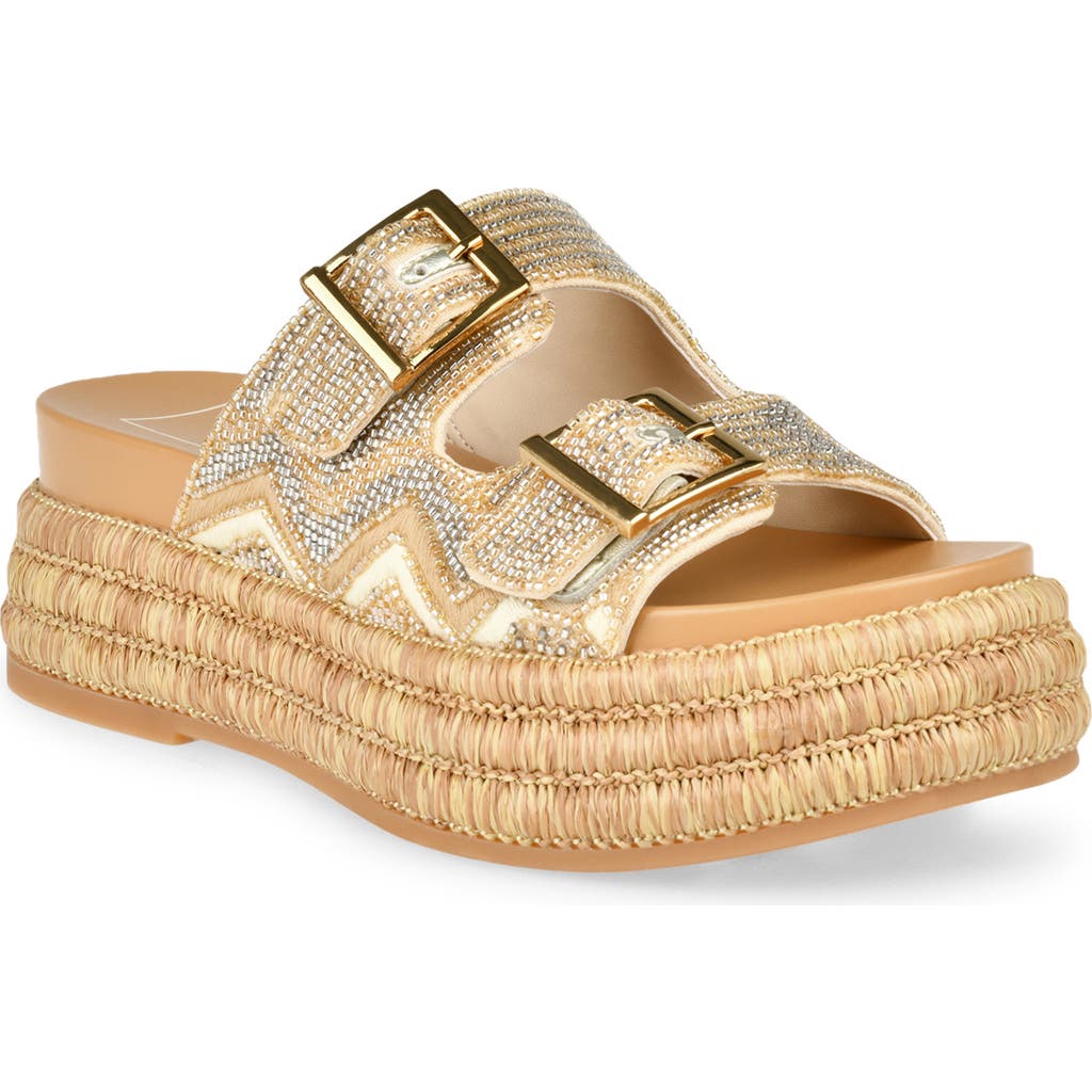 Dolce Vita Wixie Beaded Strap Platform Sandal In Gold Multi Beads