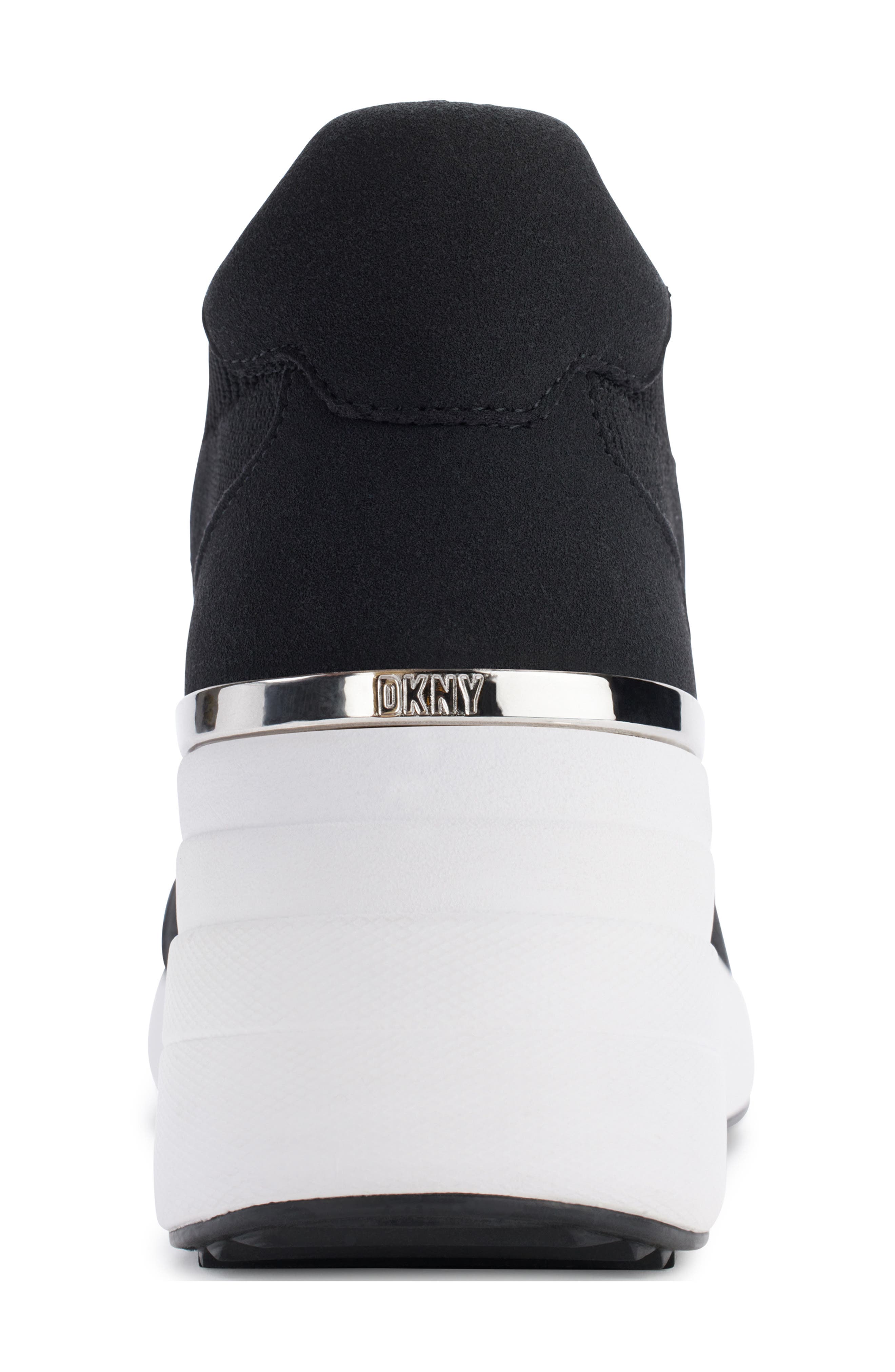 DKNY Kasia Wedge Sneaker, Alternate, color, Black