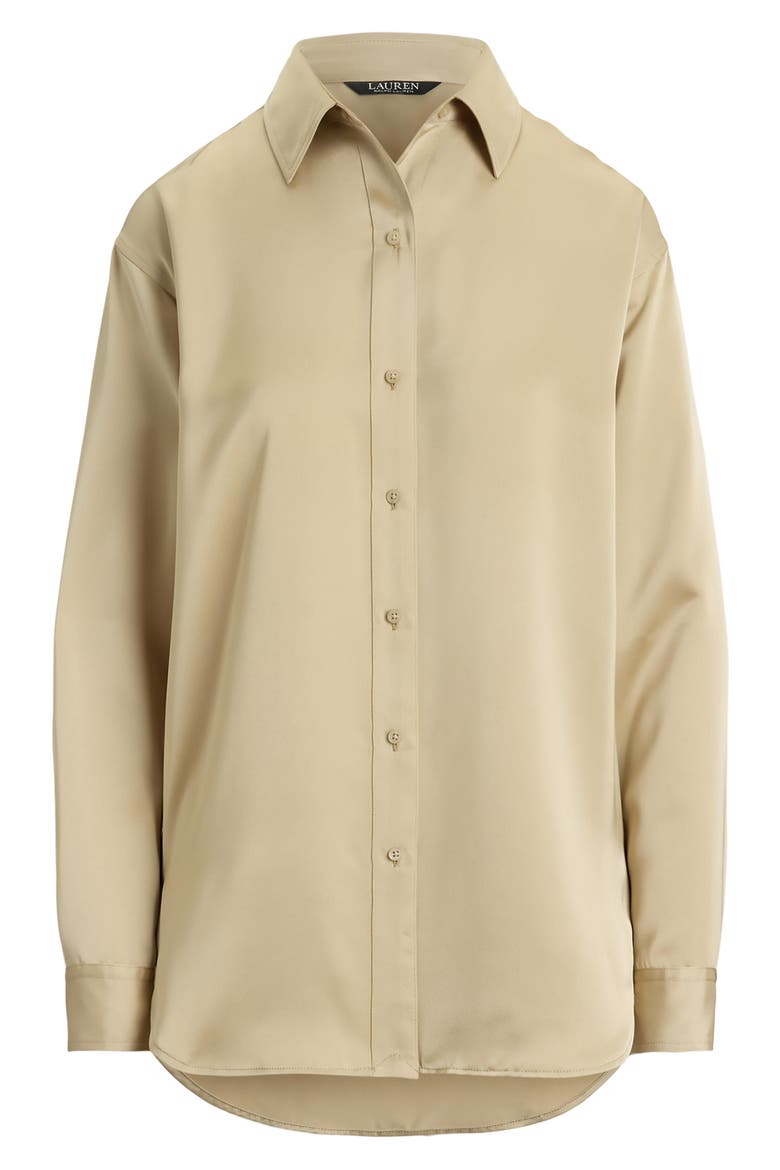 Long Sleeve Button-Up Shirt, Alternate, color, CREAM IVORY