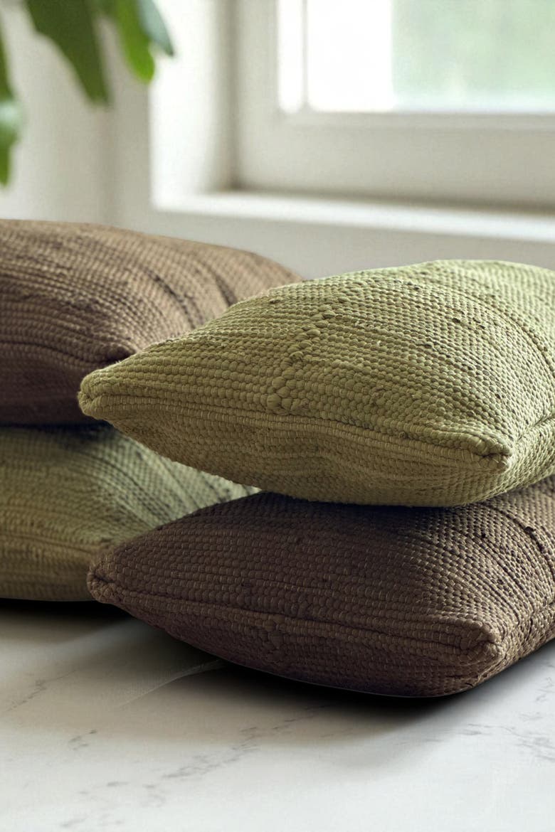 Chindi Pillow Cover, Alternate, color, Moss
