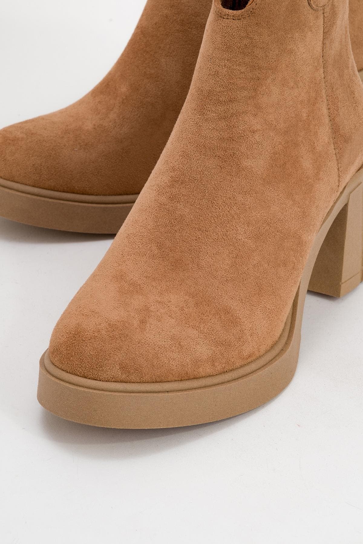 Mier Chunky Boot, Alternate, color, Cognac Suede Faux Leather