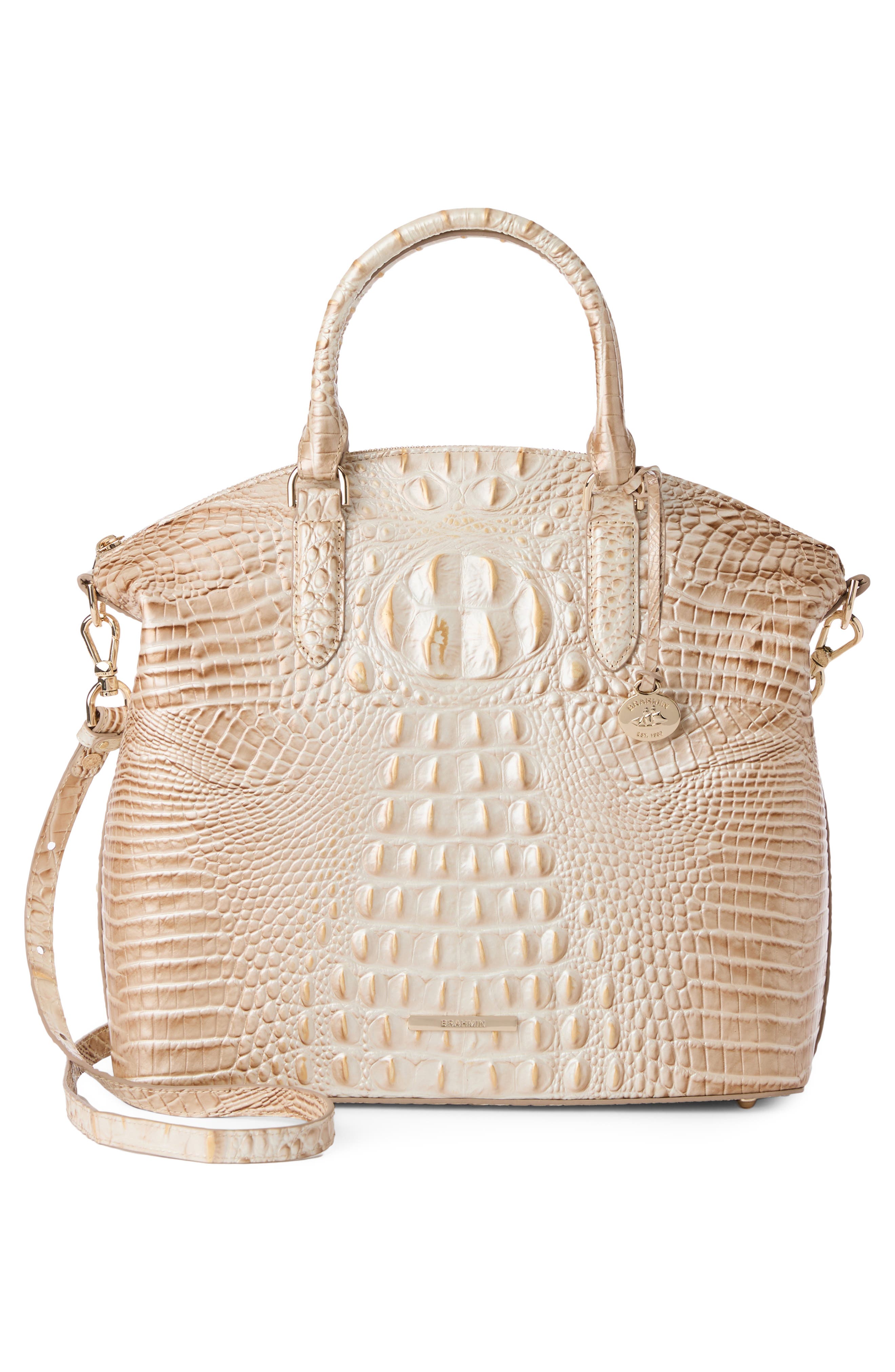 Large Duxbury Croc Embossed Leather Satchel, Alternate, color, CONTOUR